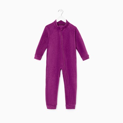Комбинезон для девочки флисовый, вишни, рост 86-92 см