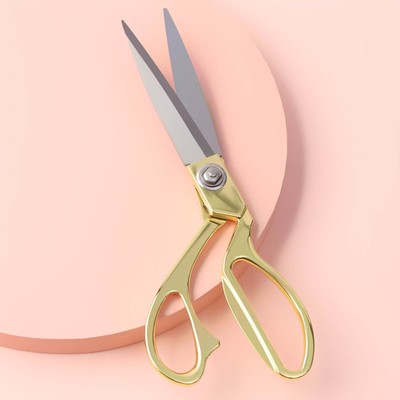 УЦЕНКА Ножницы закройные, скошенное лезвие, 9.5", 24 см, цвет золотой