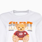 Футболка женская «Мишка», цвет белый, размер one size (46-52) - фото 21709064