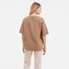 Футболка женская «Мишка», цвет бежевый, размер one size (46-52) - фото 21709089