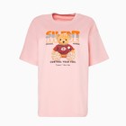 Футболка женская «Мишка», цвет пудра, размер one size (46-52) - фото 21709102