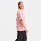 Футболка женская «Мишка», цвет пудра, размер one size (46-52) - фото 21709096