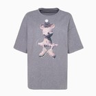 Футболка женская, цвет серый, размер one size (46-52) - фото 21709112