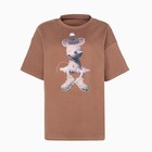 Футболка женская, цвет бежевый, размер one size (46-52) - фото 21709120