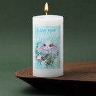 Новогодняя свеча-столбик «Для тебя», без аромата, 4,5 х 4,5 х 9 см - фото 10973843