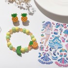 Набор детский «Выбражулька» 3 предмета: клипсы, браслет, наклейки, ананасы, цвет МИКС - фото 9268006