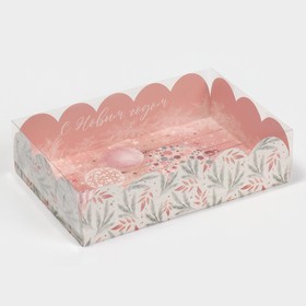Коробка подарочная с PVC крышкой «Нежно-розовая», 20 х 30 х 8 см, Новый год