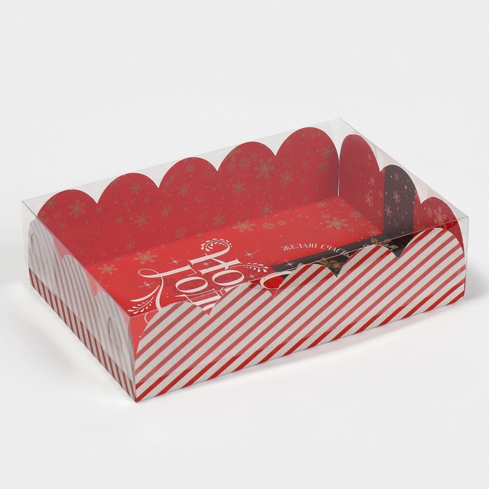 Коробка подарочная с PVC крышкой «Ретро», 20 х 30 х 8 см, Новый год - Фото 1
