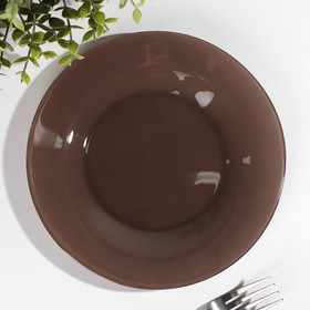 Тарелка стеклянная «Браун Сити», d=19,5 см, цвет коричневый
