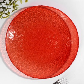 Тарелка стеклянная «Энжой Рэд», d=24 см, цвет красный