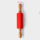 Скалка Доляна «Валенсия», 23×4 см, рабочая часть 10 см, красная - Фото 3