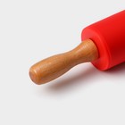 Скалка Доляна «Валенсия», 23×4 см, рабочая часть 10 см, красная - Фото 4