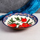 Ляган узбекский Риштанская Керамика «Гранат», d=33 см, синий, красный - Фото 1