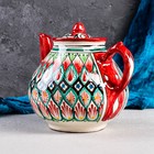 Чайник Риштанская Керамика "Узоры", 1600 мл, красный - Фото 2