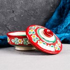 Сахарница узбекская Риштанская Керамика «Цветы», 250 мл, красная - Фото 2