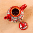 Чайник Риштанская Керамика "Узоры", 700 мл, красный  7 - фото 4358598