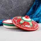 Масленка Риштанская Керамика "Узоры", 17 см, красная - фото 4358611