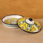 Маслёнка узбекская Риштанская Керамика «Узоры», 17×7 см, жёлтая - Фото 4