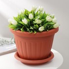 Горшок для цветов с поддоном «Сильвер ЭКО», 2.6 л, d=20 см, пластиковый, терракотовый - Фото 1