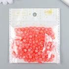 Бусины для творчества пластик «Английские буквы», красные, набор 20 г, 0.4×0.7×0.7 см - фото 122935787