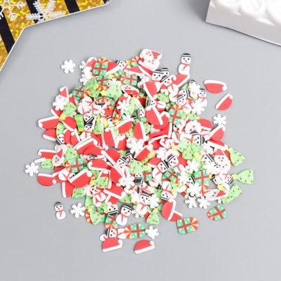 Декор для творчества пластик «Новогоднее ассорти» набор 20 г МИКС
