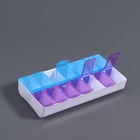 Органайзер для хранения мелочей, 14 ячеек, 14.5×7.3×2.5 см, голубой, фиолетовый - Фото 2