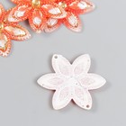 Декор для творчества пластик "Хрустальный цветок" красный 3х3 см (комплект 5 шт) - фото 21710022