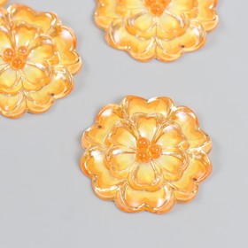 Декор для творчества пластик "Кружевной цветок" оранжевый 3,2х3,3 см