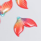 Декор для творчества пластик "Хвост русалки с золотыми линиями"темно- розовый 3х2,4 см - фото 288103855