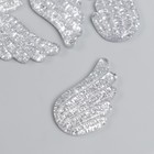 Декор для творчества пластик "Блестящие крылья" серебро 2,2х3,3 см - фото 318994565
