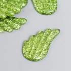 Декор для творчества пластик "Блестящие крылья" зелёный 2,2х3,3 см - фото 318994580