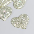 Декор для творчества пластик "Блестящее сердечко" золото 3,1х3,7 см - фото 318994608