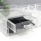 Шкатулка-органайзер пластик 2 ящика прозрачная 9х15х30,5 см - Фото 2
