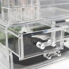 Шкатулка-органайзер пластик 3 ящика прозрачная 16х19х12 см - Фото 3