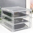 Шкатулка пластик "Комод 3 ящика" прозрачная 10х14,5х12 см - фото 24440630