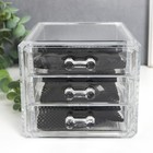 Шкатулка пластик "Комод 3 ящика" прозрачная 10х14,5х12 см - фото 24440631