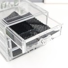 Шкатулка пластик "Комод 3 ящика" прозрачная 10х14,5х12 см - фото 24440632