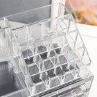 Шкатулка-органайзер пластик 4 ящика прозрачная 18,5х14,5х24 см - фото 6665138