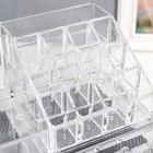 Шкатулка-органайзер пластик 3 ящика прозрачная 19х14,5х24 см - фото 7161079