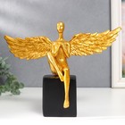 Сувенир полистоун "Золотой ангел на кубе" 20х7х27 см - фото 2104965