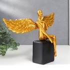 Сувенир полистоун "Золотой ангел на кубе" 20х7х27 см - фото 24523804