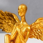 Сувенир полистоун "Золотой ангел на кубе" 20х7х27 см - фото 24523807
