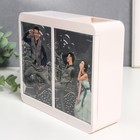 Фоторамка пластик на 2 фото 8х12,5 см с карандашницей и копилкой "Симпл" бел. 6х18,2х15,7 см   90615 - фото 24352067