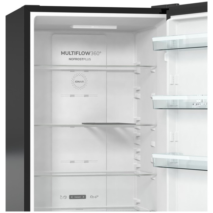 Холодильник Gorenje NRK 6201 SYBK, двухкамерный, класс А+, 353 л, чёрный - фото 51456422