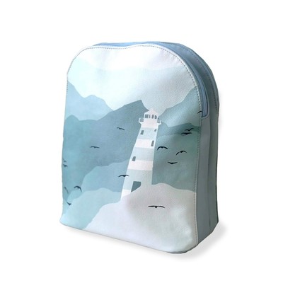 Рюкзак, 2 отдела на молнии, цвет голубой "маяк"