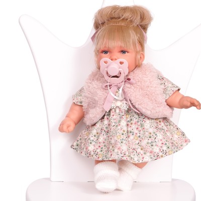 Кукла озвученная «София», в розовом, 27 см, говорящая, смеющаяся, мягконабивная