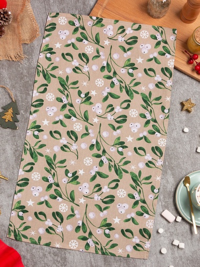 Полотенце новогоднее Доляна Frosty berries 35×60 см, 100% хл, рогожка 164 г/м²
