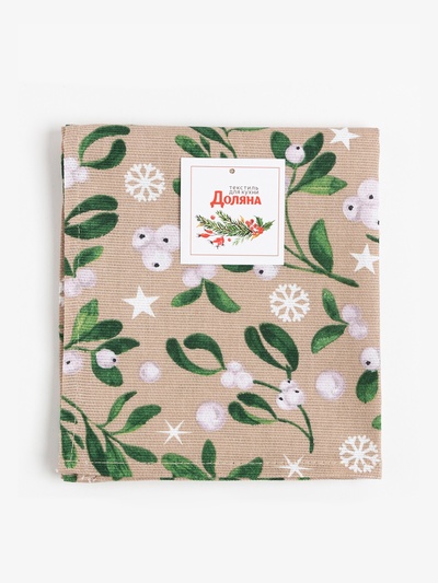 Полотенце новогоднее Доляна Frosty berries 35×60 см, 100% хл, рогожка 164 г/м²