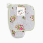 Набор кухонный Доляна Roses on linen: варежка-прихватка 20х27 см, прихватка 19х19 см, 100% хл 9149319