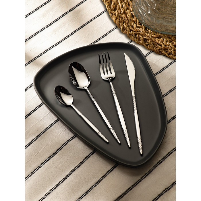 Набор столовых приборов Доляна «Античность», 4 предмета, нержавеющая сталь, серебристый - Фото 1